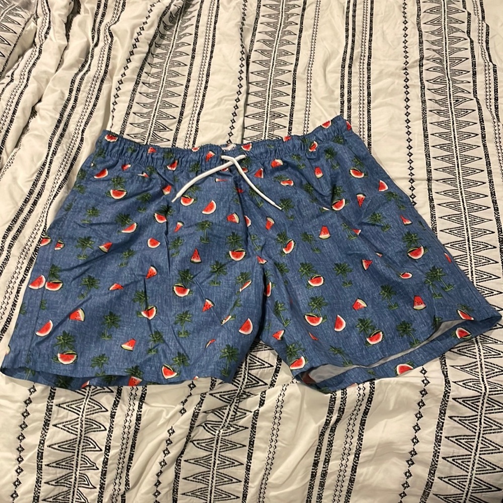 Men’s Trunks lined blue swim trunks
